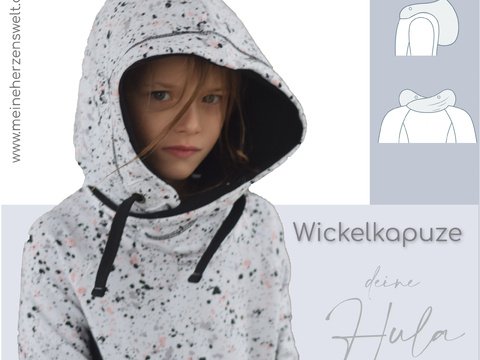 Wickelkapuze Kinder – E-Book Schnittmuster Gr. 74-134 – Hula Kids