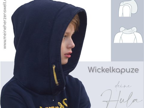 Wickelkapuze Kinder – E-Book Schnittmuster Gr. 128-176 – Hula Teens