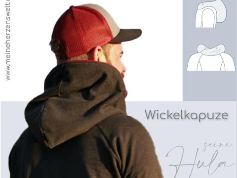 Wickelkapuze Herren – E-Book Schnittmuster Gr. XS-4XL – Hula