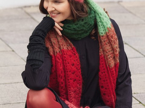 Häkelanleitung: Gehäkelte Mütze und Schal im Ajourmuster