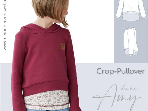Cropshirt Kinder – E-Book Schnittmuster Gr. 86-176 – Amy