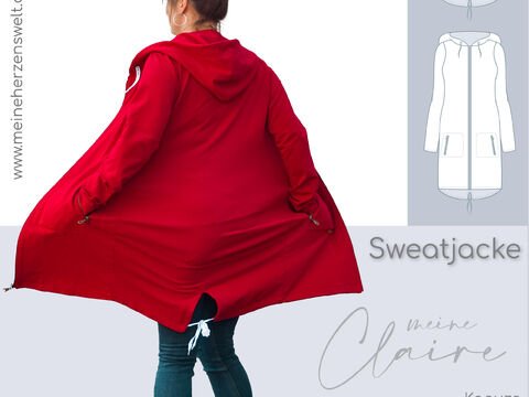 Sweatjacke Damen – E-Book Schnittmuster Gr. 32-58 – Claire