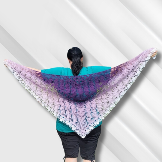 Crochet Pattern Triangle Shawl Hayat – with Crochet Chart