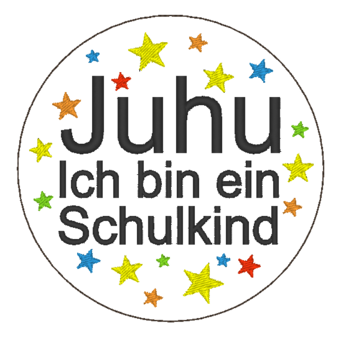 Schulkindbutton 1 ITH 10x10 Rahmen