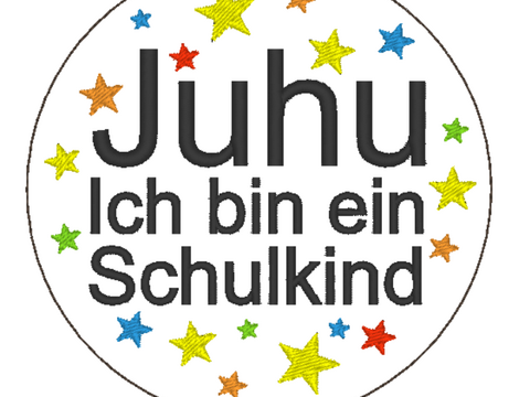 Schulkindbutton 1 ITH 10x10 Rahmen