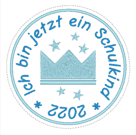 Schulkindbutton 2022 -2027 ITH 10x10 Rahmen