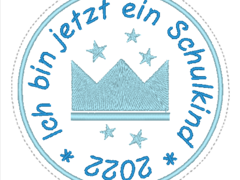 Schulkindbutton 2022 -2027 ITH 10x10 Rahmen