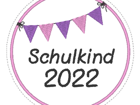 Schulkindbutton 2022 -2027 ITH 10x10 Rahmen