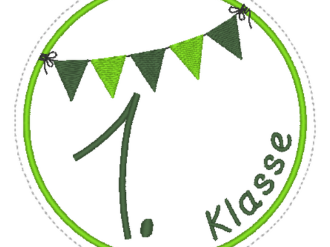 Schulkindbutton 5 ITH 10x10 Rahmen