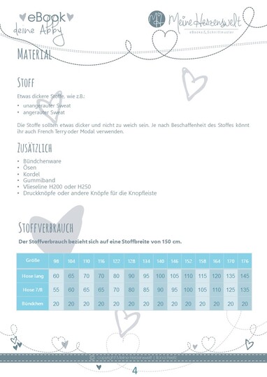 Sweathose Kinder – E-Book Schnittmuster Gr. 98-176 – Abby