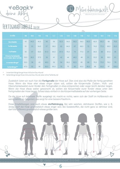 Sweathose Kinder – E-Book Schnittmuster Gr. 98-176 – Abby