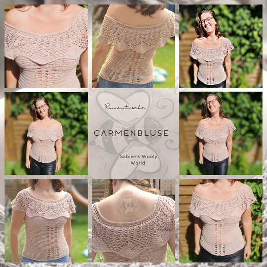 Häkelanleitung: romantische Carmenbluse: Perfekt für den Sommerlook!
