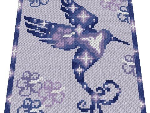 Häkelmuster * KOLIBRI * Grafik für C2C Decke