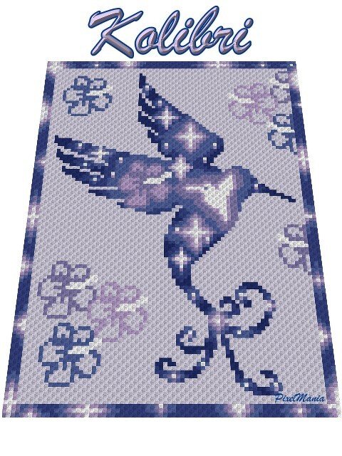 Häkelmuster * KOLIBRI * Grafik für C2C Decke - Bild 2