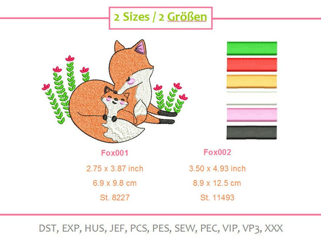 Fox mom with her Child (2 Sizes) - Image 3