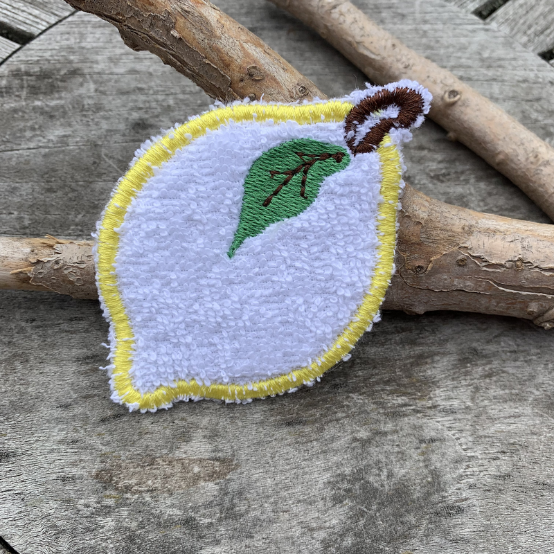 Abschminkpad Zitrone Stickdatei ITH 10x10 cm Waschpad