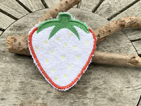 Abschminkpad Erdbeere Stickdatei ITH 10x10 cm Waschpad