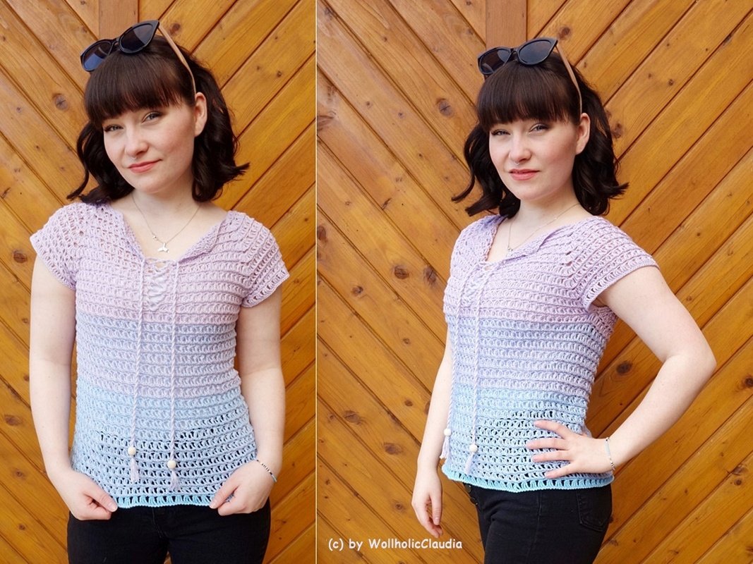 Häkelanleitung Schnürshirt/ Sommershirt Maja - alle Größen