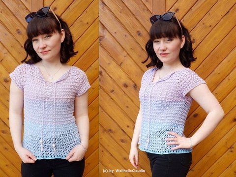 Häkelanleitung Schnürshirt/ Sommershirt Maja - alle Größen