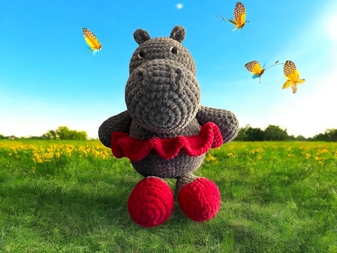 Häkelanleitung für Bella Ballerina: Das tanzende Nilpferdmädchen