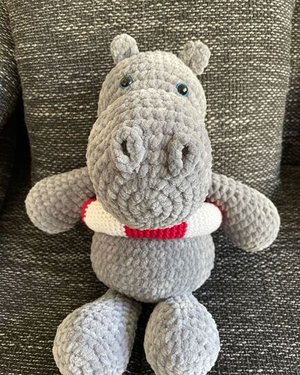 Häkelanleitung: Nils, das kleine Nilpferd - mit Schwimmring