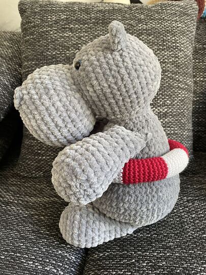 Häkelanleitung: Nils, das kleine Nilpferd - mit Schwimmring