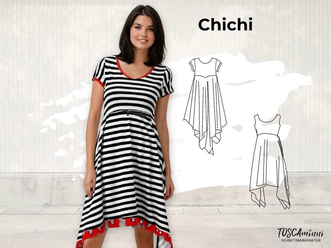 Kleid Chichi Gr. 34-54 Schnittmuster und Nähanleitung