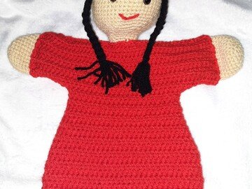 Handpuppe Mädchen Indianermädchen * Handpuppe gehäkelt * Handpuppe häkeln