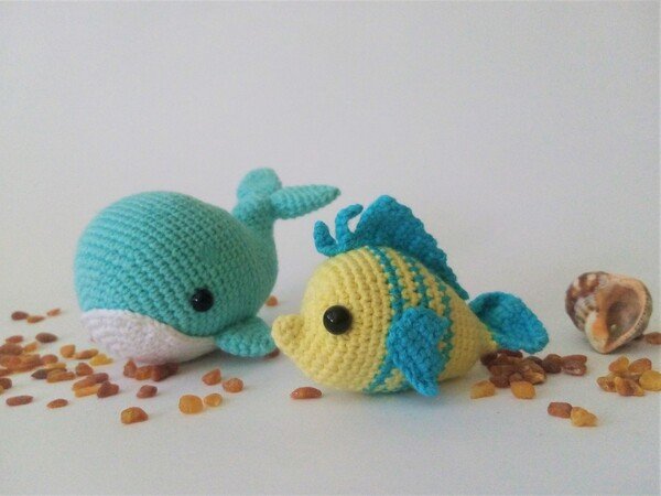 Whale and Fish. Crochet pattern