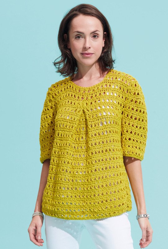 Häkelanleitung: Kurzärmeliger Häkelpulli mit Schlingenmuster - Bild 2