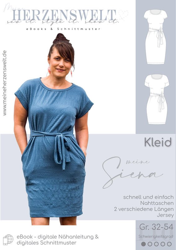 Kleid Damen – E-Book Schnittmuster Gr. 32-54 – meine Siena