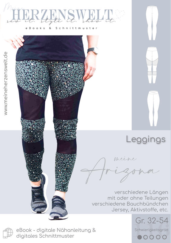 Leggings Damen – E-Book Schnittmuster Gr. 32-54 – Arizona