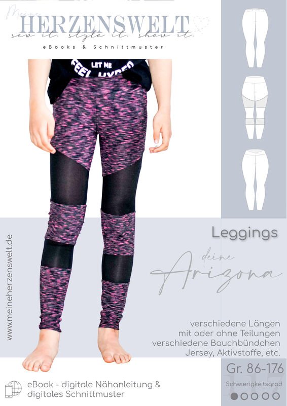 Leggings Kinder – E-Book Schnittmuster Gr. 86-176 – Arizona