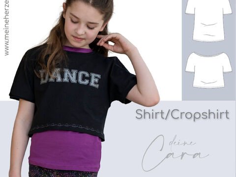 Shirt/Cropshirt Kinder – E-Book Schnittmuster Gr. 86-176 – Cara
