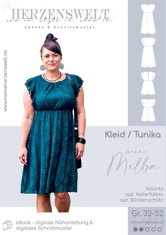 Kleid/Tunika Damen – E-Book Schnittmuster Gr. 32-52 – Melba