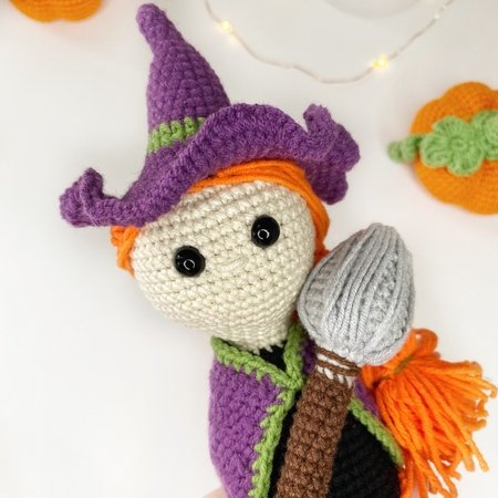 Crochet Witch Doll pattern. Amigurumi Witch Pattern PDF File.