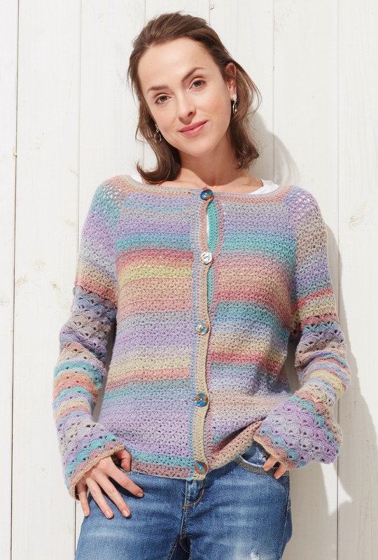 Häkelanleitung: Lässige Häkeljacke mit Trompetenärmeln und Farbverlauf - Bild 3