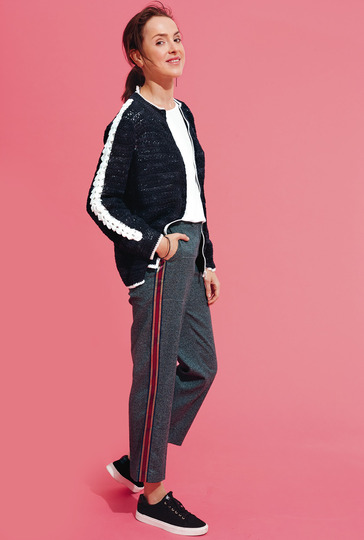 Häkelanleitung: Gehäkelte Reißverschluss-Jacke in Schwarz-Weiß