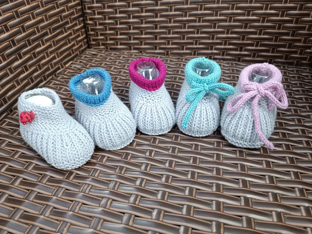 Baby- Schuhe *Peanut* ohne Nadelspiel, 3 Modelle, 3 Größen