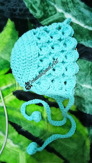 Crochet Lacy Baby Bonnet Pattern