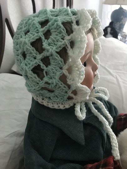 Crochet Lacy Baby Bonnet Pattern