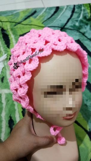 Crochet Lacy Baby Bonnet Pattern