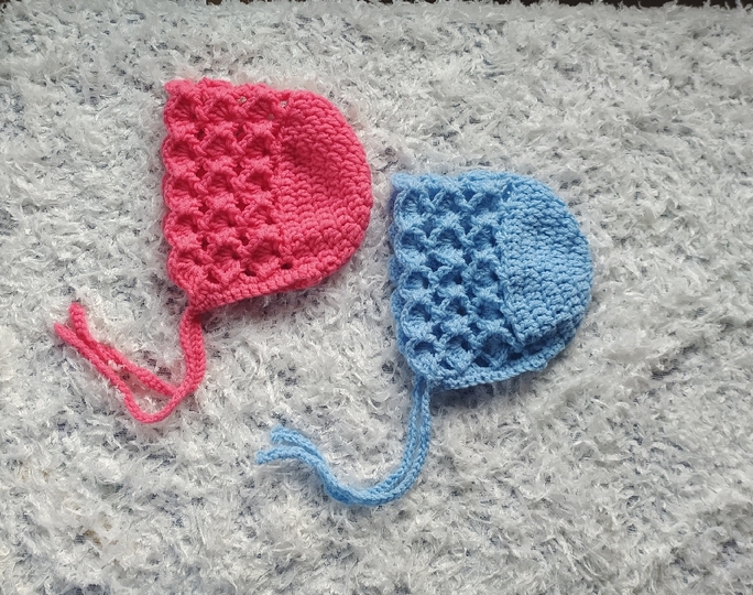 Crochet Lacy Baby Bonnet Pattern