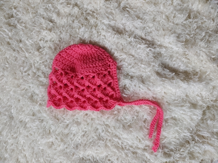 Crochet Lacy Baby Bonnet Pattern