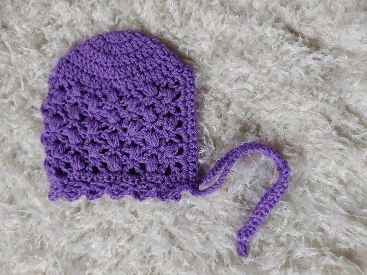 Crochet Puff Baby Bonnet Pattern