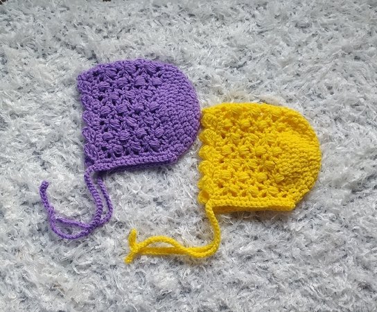 Crochet Puff Baby Bonnet Pattern