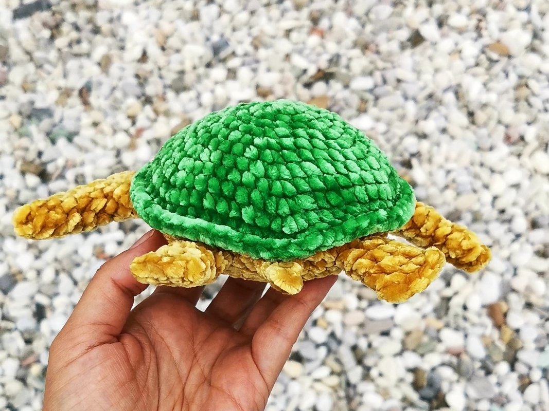 Häkelanleitung ohne Zusammennähen Smaragdgrüne Meeresschildkröte - Bild 3