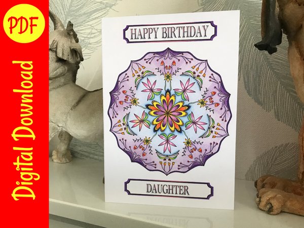 A5 Greetings Cards Set 1, 6 Colouring Pages, Mandala designs & Sentiments