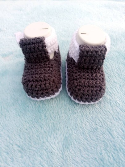 Crochet Baby Booties Worked Flat