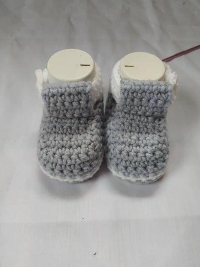 Crochet Baby Booties Worked Flat